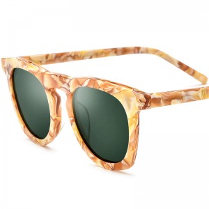 RUISEN’S Custom Frosted Plate Round Sunglasses 19342T