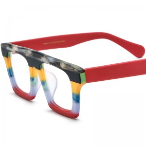 RUISEN'S Custom Mehrfarbige Patchwork-Brille mit quadratischer Platte 19374