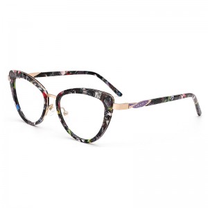 RUISEN’S 2025 Diamond-Textured Cat-Eye Glasses Vintage & Luxe Acetate Metal Optical Frames WPK8201
