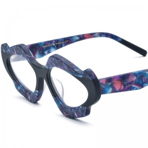 RUISEN’S New Multi-Color Matte Mixed Material Unique Acetate Cat Eye Eyeglass Frames 19291