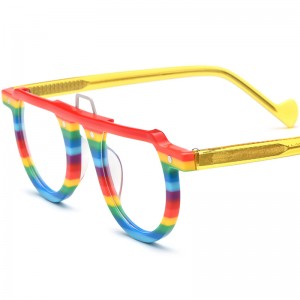 RUISEN’S New Multi-Color Patchwork Round Acetate Eyeglass Frames 19383