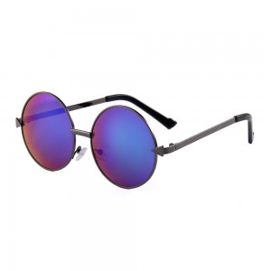 RUISEN’S Retro Round Metal Sunglasses Unisex UV400 Mirror Lens Vintage Sun Glasses for Beach Travel Shopping Outdoor Daily Eyewear 575
