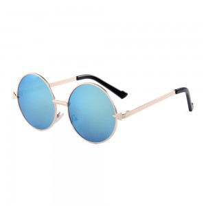 RUISEN’S Retro Round Metal Sunglasses Unisex UV400 Mirror Lens Vintage Sun Glasses for Beach Travel Shopping Outdoor Daily Eyewear 575