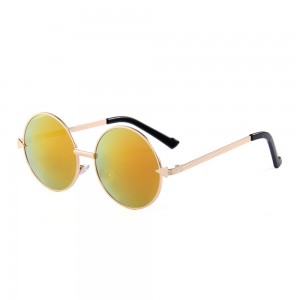 RUISEN’S Retro Round Metal Sunglasses Unisex UV400 Mirror Lens Vintage Sun Glasses for Beach Travel Shopping Outdoor Daily Eyewear 575