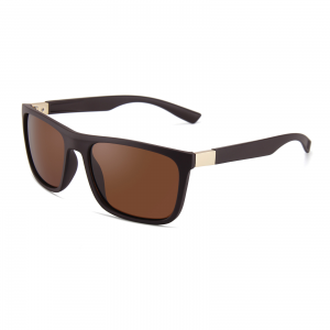 RUISEN’S Men Polarized Square Sunglasses UV400 Metal Decor Temple Anti-Glare Sun Glasses for Driving Fishing Beach Travel Outdoor Casual Eyewear 1689