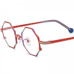 RUISEN’S Ultra Light Pure Titanium Polygon Eyeglass Frame Unisex Multi Color Prescription Glasses 185849