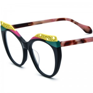 New Multi-color Patchwork Cat's Eye Plate Eyeglass Frames 19365
