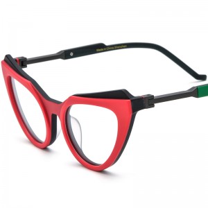 RUISEN’S Custom Multi-Color Patchwork Cat Eye Glasses Frames 19369