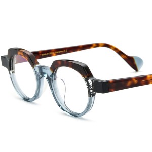 Occhiali da vista in acetato poligonale personalizzato RUISEN'S 19230