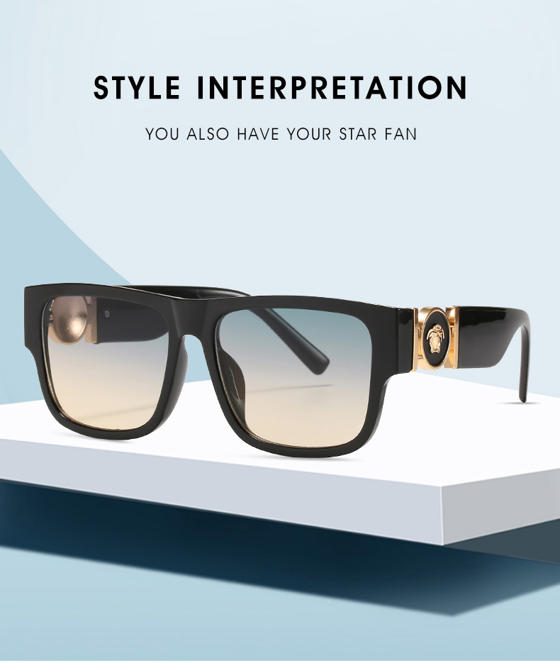 RUISEN’S Fashion Retro Square Frame Sunglasses For Man And Women Q8173-01