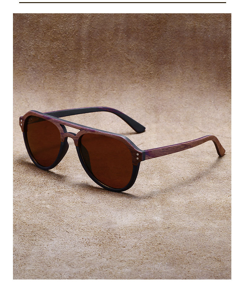 Kacamata Hitam Kayu Retro Pria RUISEN 64702