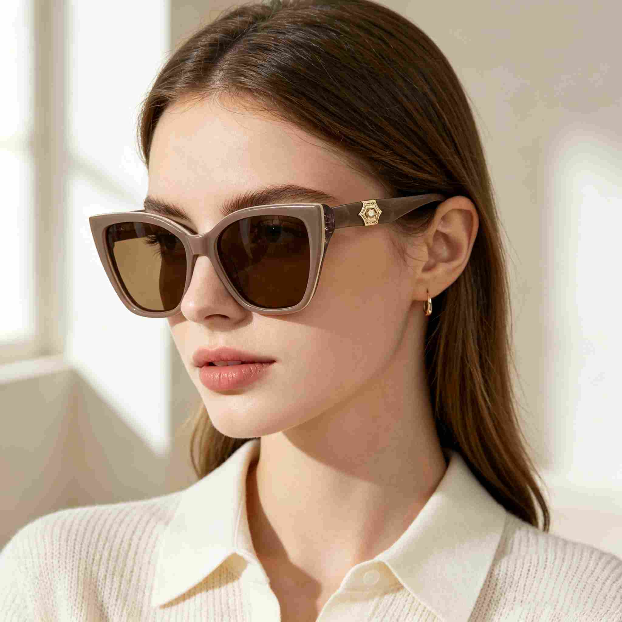 RUISEN’S Vintage Oversized Cateye UV Protection Luxury Fashion Sunglasses ATG1011