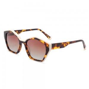 Ruisen’s Irregular Hexagonal Sunglasses Multi Tortoise Gradient Lens UV400 Fashion PC Frame Shades8624