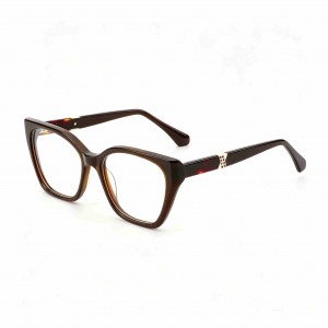 RUISEN’S Handcrafted Gradient Acetate Gender-Neutral Cat Eye Optical Frame With X Crystal Metal Ornament MG1018