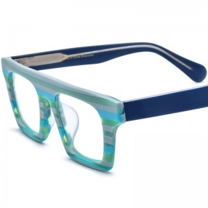 RUISEN'S Custom Mehrfarbige Patchwork-Brille mit quadratischer Platte 19374