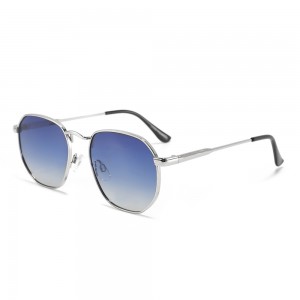 RUISEN’S fashionable minimalist metal polygonal polarized sunglasses for women4014