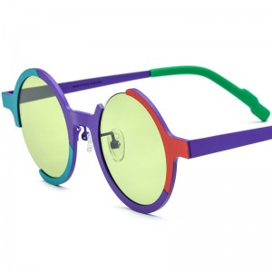 RUISEN’S High-End Pure Titanium Round Sunglasses with UV400 Protection 185808T