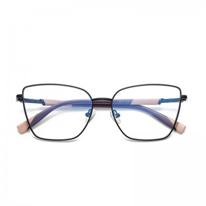 RUISEN’S Colorful Temple Geometric Metal Eyeglasses 3016