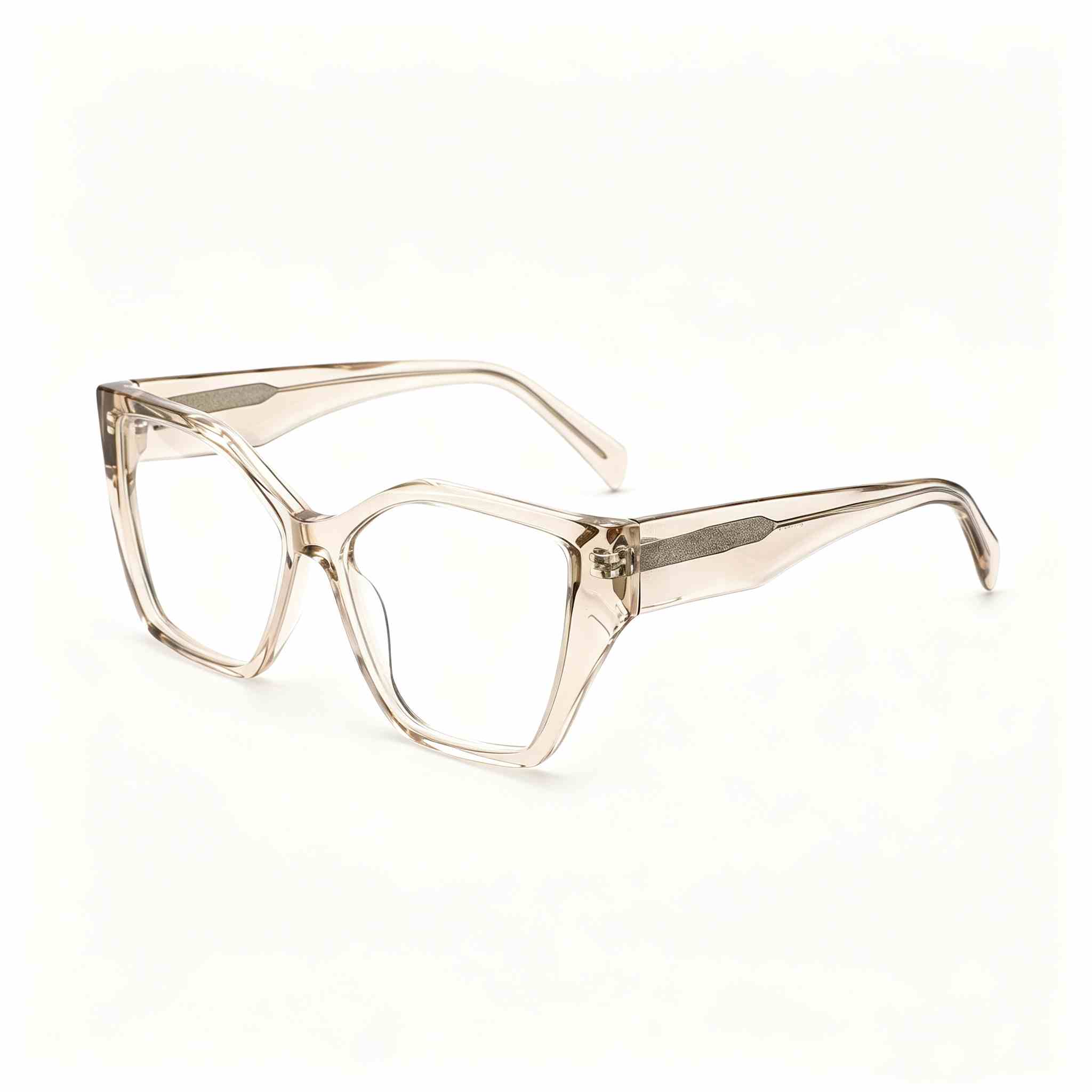 RUISEN'S Unisex Oversized Angular Clear Gradient Acetate Cat Eye Square Optical Glasses Frame F2850