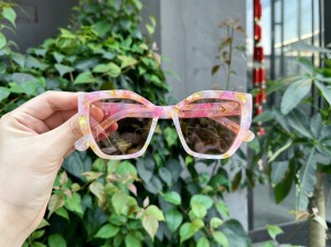 RUISEN’S Marble Pearl Acetate Thick Frame Polarized Sunglasses UV Protection Fashion Eyewear AT8013