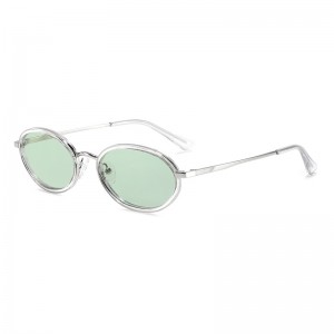 RUISEN’S Vintage Thin Metal Oval Sunglasses Multi Color Gradient Lens UV400 Protection Lightweight Travel Driving Shades8959