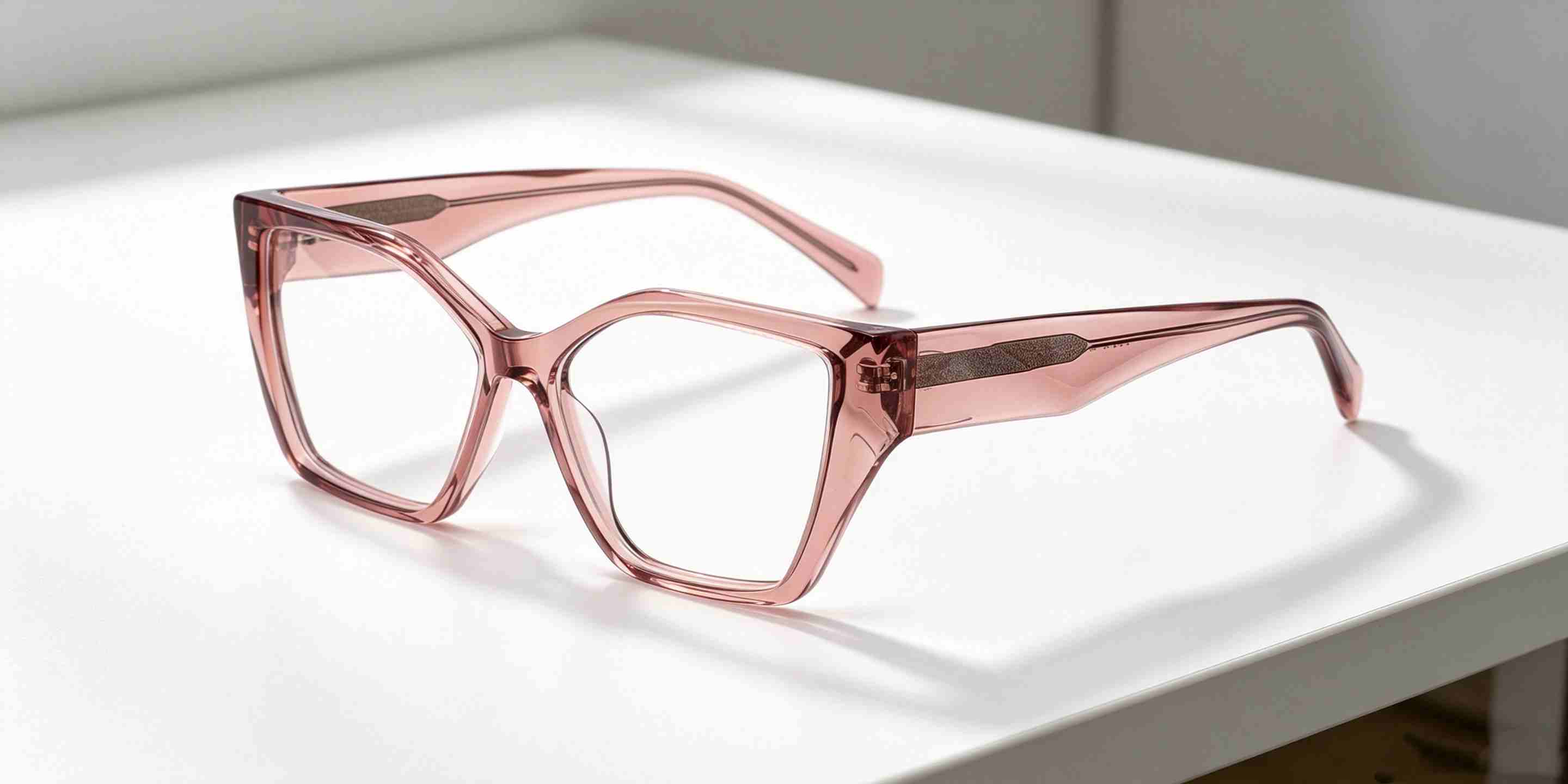 RUISEN'S Unisex Oversized Angular Clear Gradient Acetate Cat Eye Square Optical Glasses Frame F2850