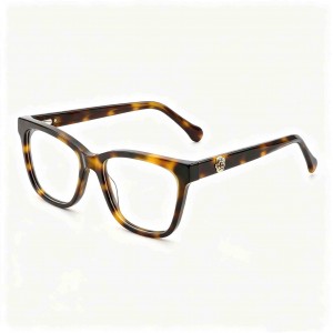 RUISEN’S Unisex 3D Rose Crystal Accent Gradient Acetate Cat Eye Square Optical Glasses Frame MG1022