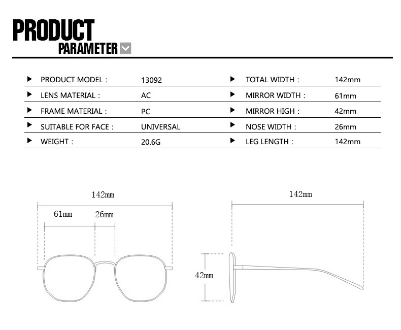 RUISEN'S Small Frame Irregular Fashion Multilateral Sunglasses 13092-07
