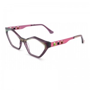 RUISEN’S Personalized Polygonal Geometric Eyeglass Frame, Multi-color Trendy Eyeglass Frame QJ23078