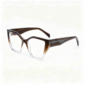 RUISEN’S Polished Transparent Acetate Gender-Neutral Sharp Angular Cat Eye Optical Eyewear Frame F2850
