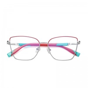 RUISEN’S Colorful Temple Geometric Metal Eyeglasses 3016
