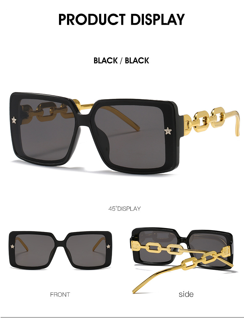 RUISEN'S  Fashion retro square frame uv400 eye protection sunglasses