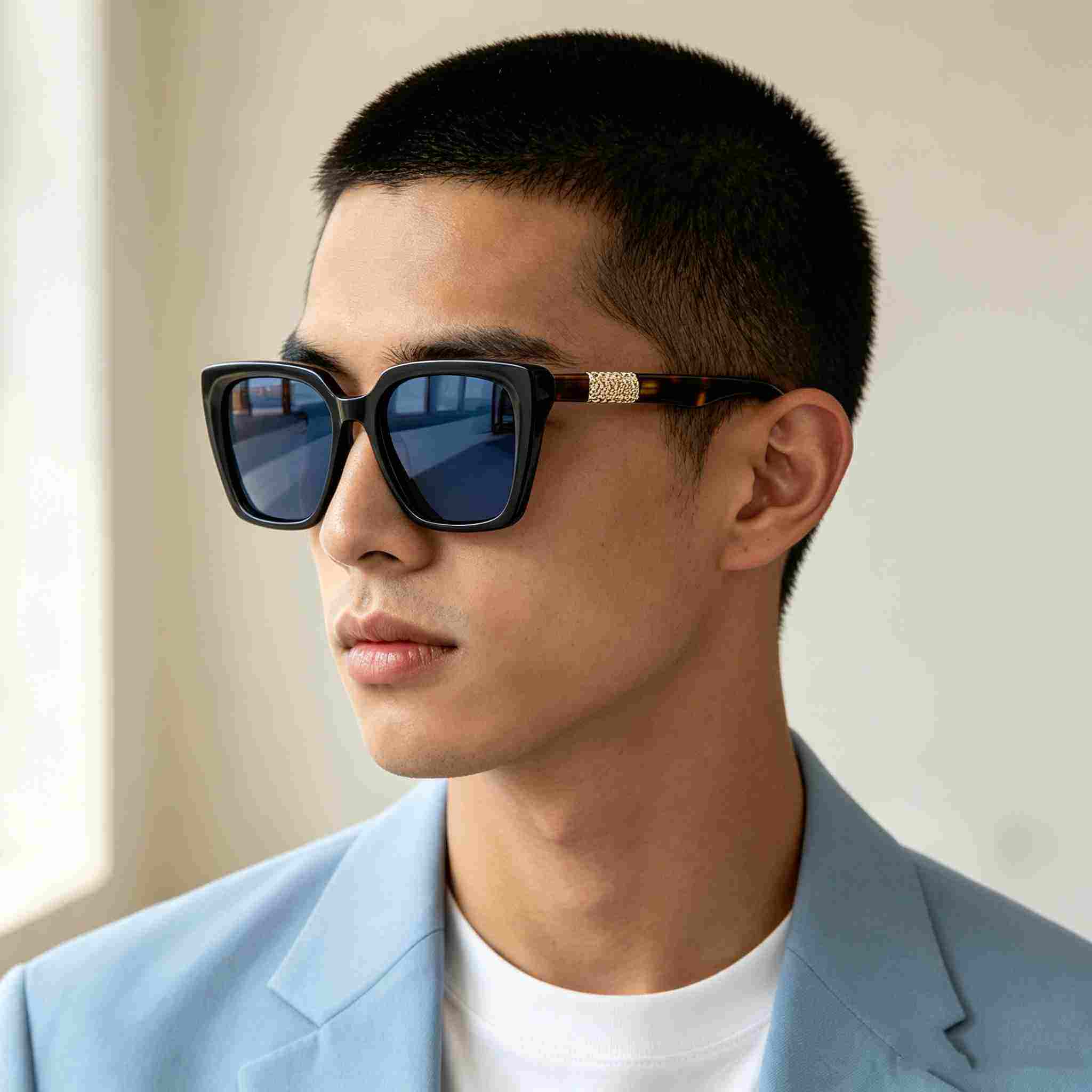 RUISEN'S Vintage Oversized Square UV Protection Luxury Fashion Sunglasses ATG1012