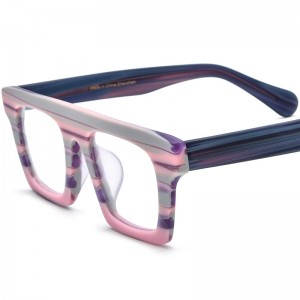 RUISEN'S Custom Mehrfarbige Patchwork-Brille mit quadratischer Platte 19374