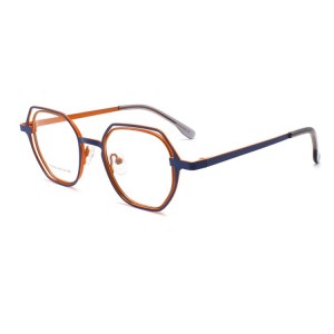 New Hollow Glasses Frame Myopia with Frame Personality Blue Light Flat Light Wear Optical Euro-American Glasses Frames for Men and Women QJ5529t