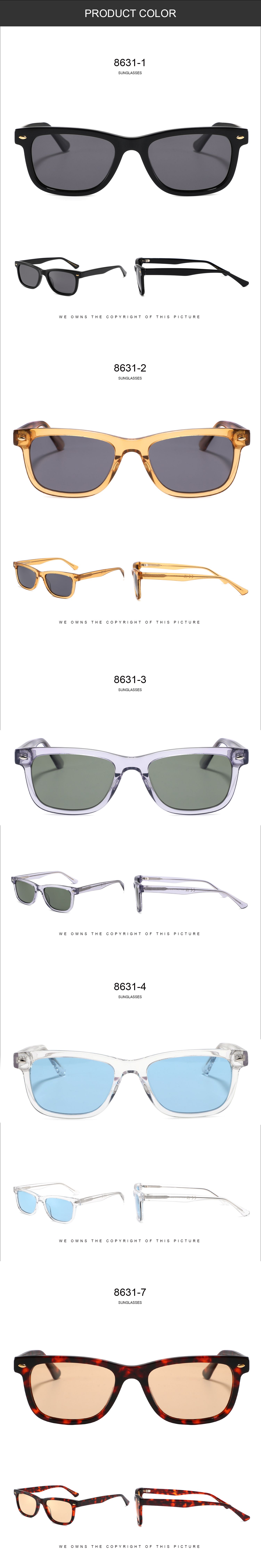 RUISEN'S Classic Wayfarer Polarized Sunglasses UV400 Retro Acetate Sun Glasses for Men Women Driving Fishing Beach Travel Casual Eyewear 8631