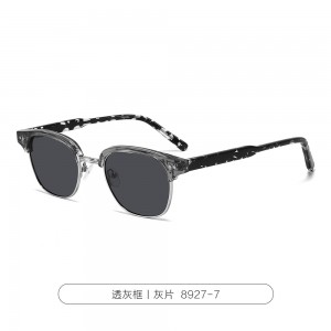 RUISEN’S Semi-rim Polarized Sunglasses, Minimalist All-match Vintage Shades, Acetate Frame UV Protection Sunglasses 8927