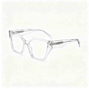 RUISEN’S Polished Transparent Acetate Gender-Neutral Sharp Angular Cat Eye Optical Eyewear Frame F2850