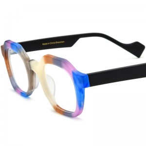 RUISEN’S Multi-Color Spliced Square Acetate Optical Frames 19389