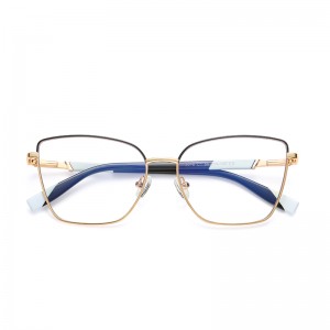 RUISEN’S Colorful Temple Geometric Metal Eyeglasses 3016