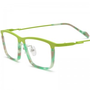 RUISEN’S Matte Multi-Color Spliced Square Acetate Eyeglass Frames 185792