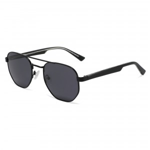 RUISEN’S Double Bridge Hexagonal Metal Polarized Sunglasses UV400 Tortoise Temples Sun Glasses for Men Driving Fishing Beach Travel Outdoor Fashion Eyewear 8517