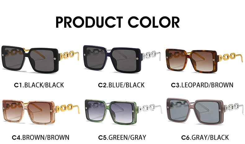 RUISEN'S  Fashion retro square frame uv400 eye protection sunglasses