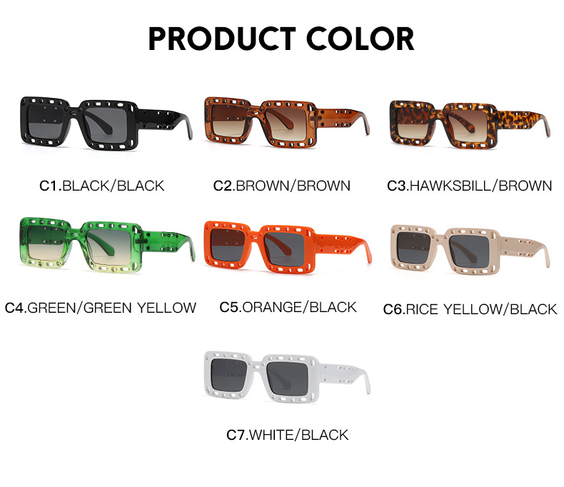 RUISEN'S Fashion Retro Box Hollow UV400 Eye Protection משקפי שמש