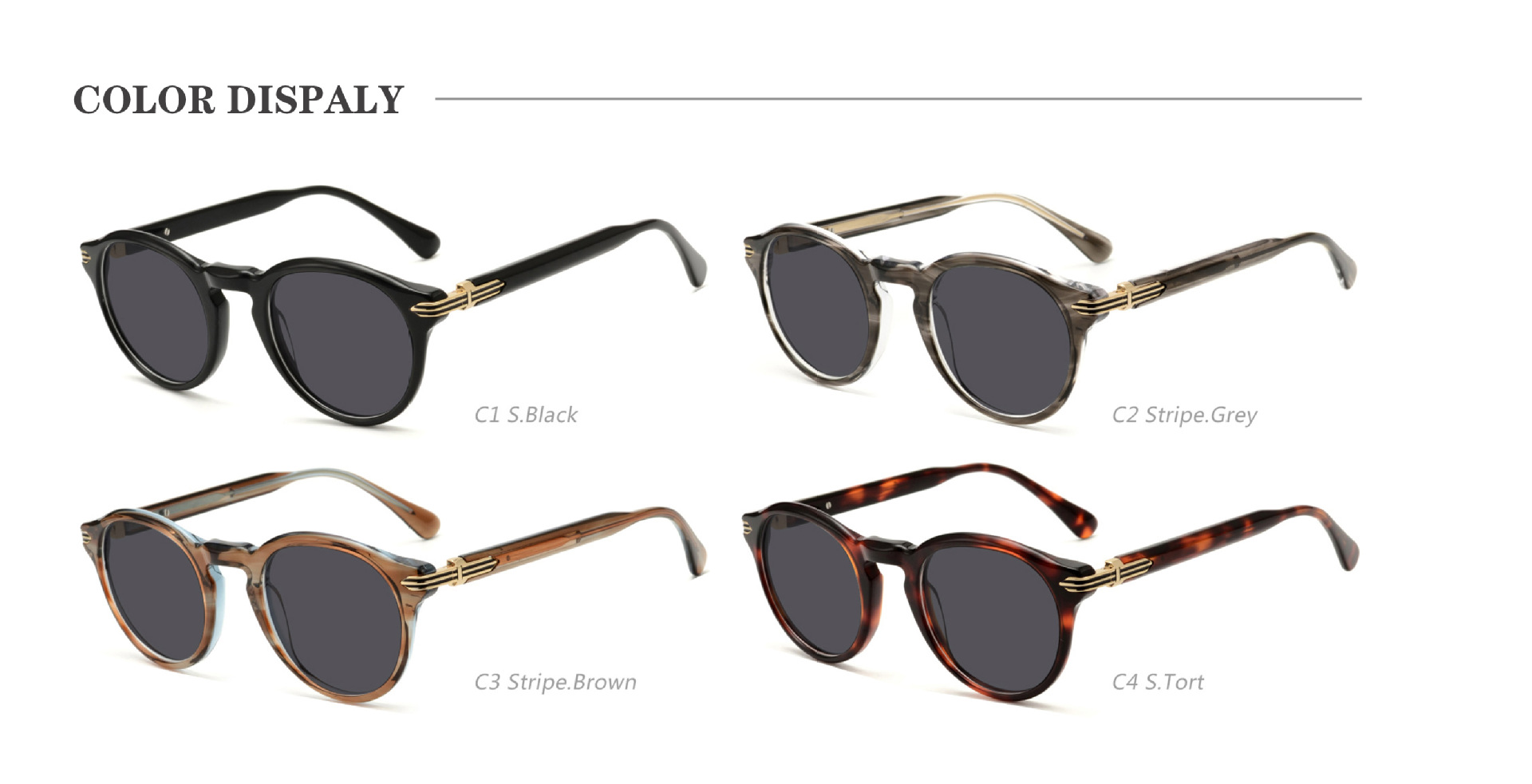 RUISEN'S Stylish Round Frame Men's Polarized Sunglasses  1727S-1