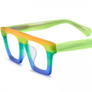RUISEN'S Custom Mehrfarbige Patchwork-Brille mit quadratischer Platte 19374