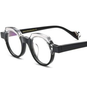 Occhiali da vista in acetato poligonale personalizzato RUISEN'S 19230