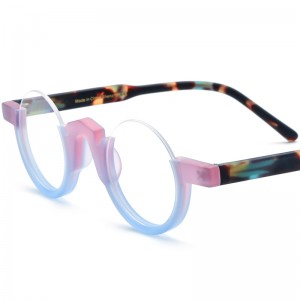 RUISEN’S New Multi-Color Mixed Material Round Matte Acetate Eyeglass Frames Optical Glasses 19279