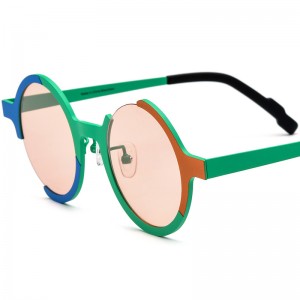 RUISEN’S High-End Pure Titanium Round Sunglasses with UV400 Protection 185808T