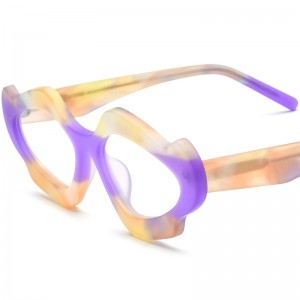 RUISEN’S New Multi-Color Matte Mixed Material Unique Acetate Cat Eye Eyeglass Frames 19291